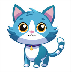 Little Cute Cat Cartoon Character