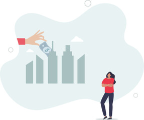 Private equity as personal investment funds in company .flat design with people.