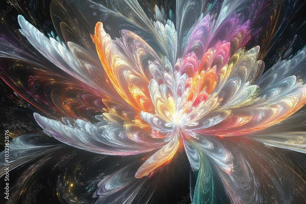 Poster abstract colorful flower art. perfect for adding vibrant and artistic elements to designs.