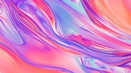 Obraz premium Chromatic abstract fusion: Beautiful abstract artistic colorful pattern background, fluid paint swirls, fractal-inspired shapes, iridescent color shifts, digital brushstroke textures, dynamic
