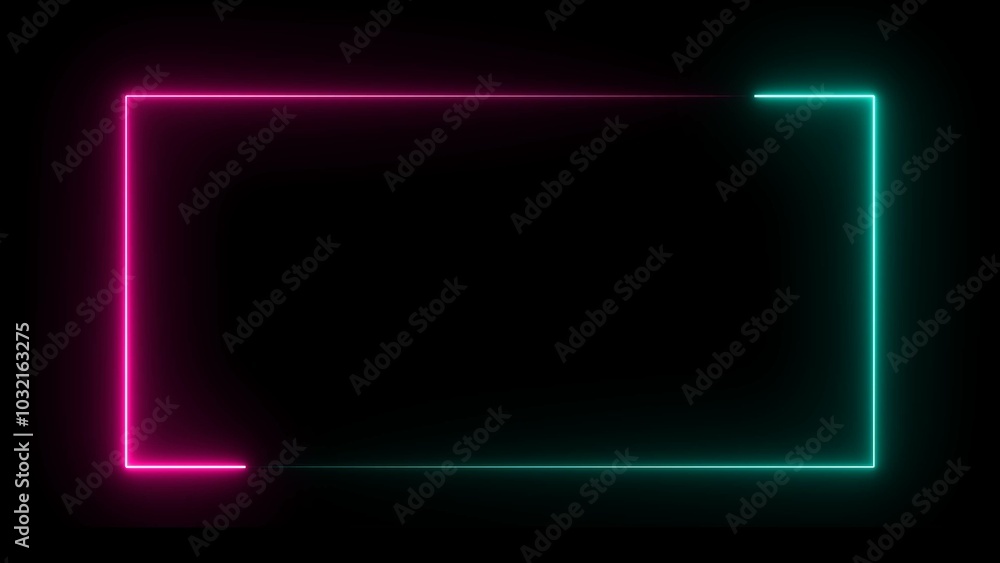 Poster glowing frames sign collection for web design, app, game and interface. neon rectangle picture frame