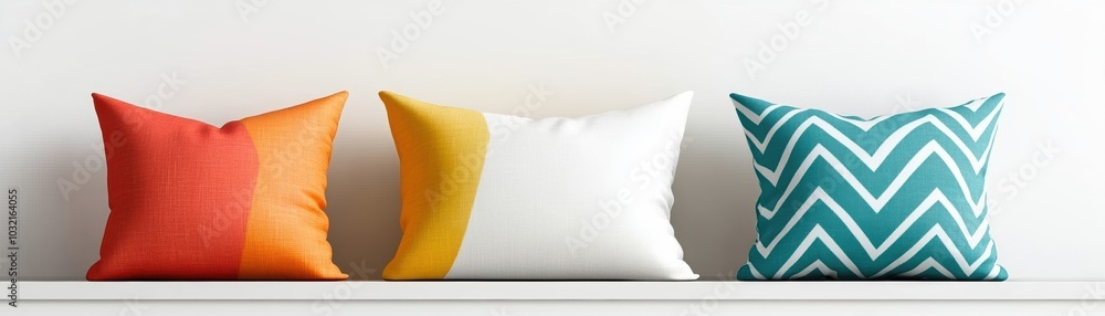Aufkleber bright and modern decorative pillows in vibrant colors and patterns, perfect for enhancing home inte