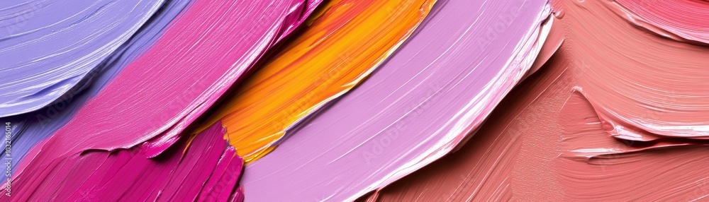 Poster vibrant strokes of paint in a harmonious blend of colors creating an artistic texture perfect for ba