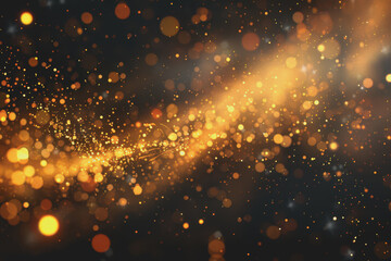 Obraz premium background with golden bokeh dust blur effect sparks Bright color realistic.