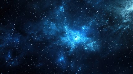 Fototapeta premium Dark blue space with nebula and stars.