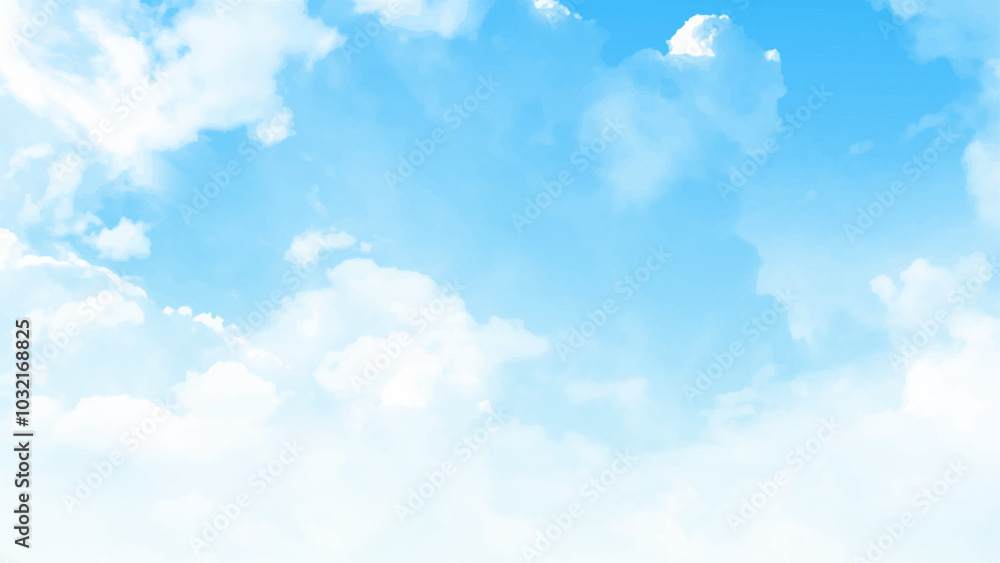 Poster processed collage of cloudy light blue sky texture. background for banner, backdrop or texture for 3