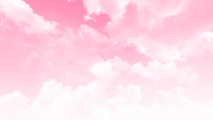 Beautiful sky and clouds. Pink sky with white clouds. valentine's day sweet dream background love and happiness