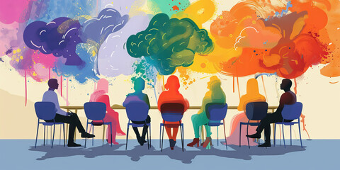 A color-coded stress management workshop, with each color representing a different coping mechanism, helping attendees find their own personal balance.