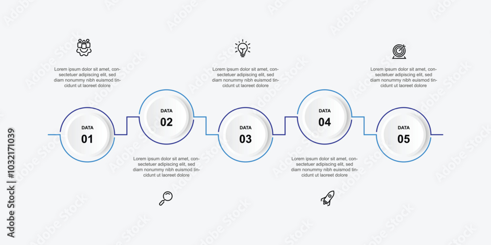 Poster Business template infographic vector with 5 timeline process can be used for workflow, business information and presentation 