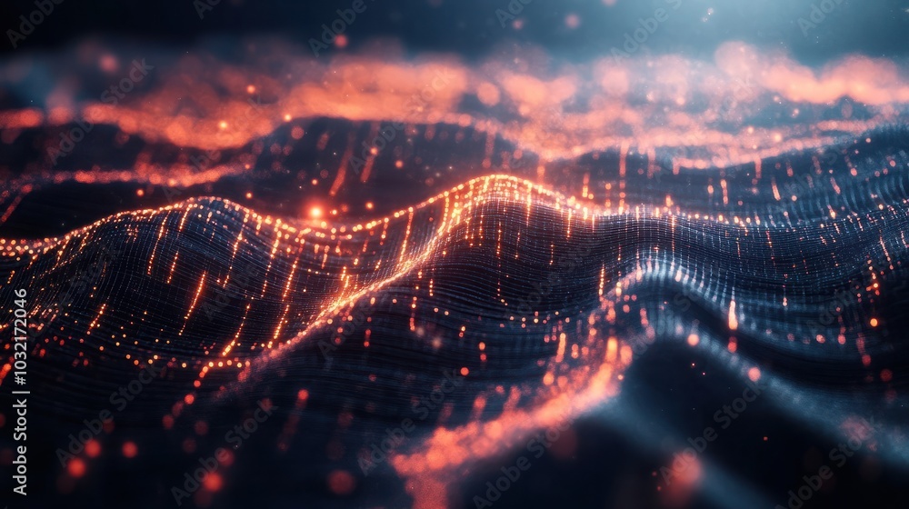 Poster abstract network information web science technology data center fiber optic cable 5g connection futu