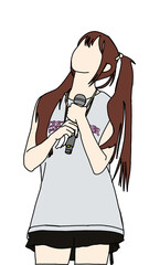 Illustration vector of Kpop fashion stage. idols of Koreans performing. K-pop female fashion idol. female singer who is singing wearing beautiful clothes