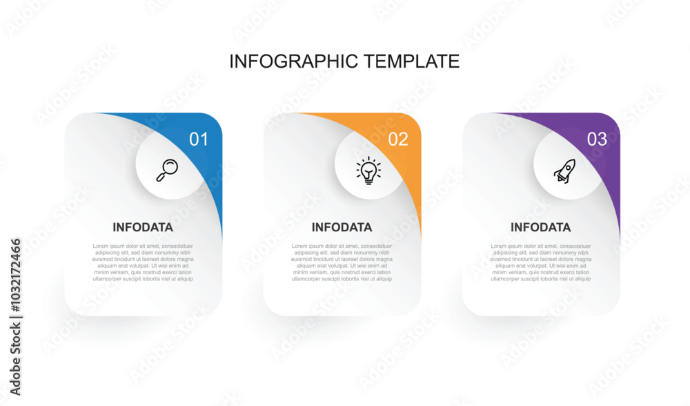 Poster 3 step process infographic template vector with icons can be used for workflow, business information and presentation 