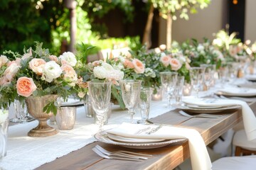 Fototapeta premium A beautiful arrangement of white and pink flowers on a decorative table