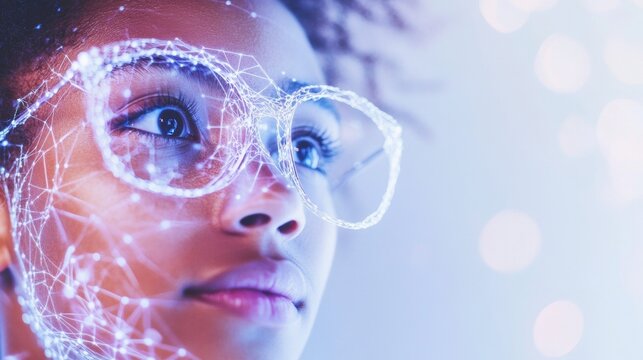 Futuristic Youth Diverse Teen Interns Engaged in AI Programming in Modern Office