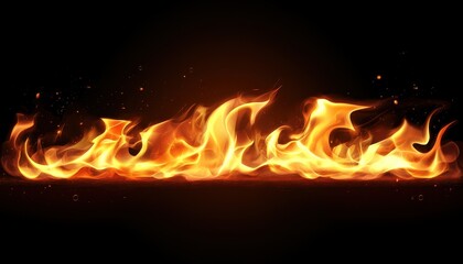 Fototapeta premium Realistic fire flame background perfect for creative projects or digital designs