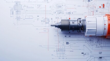 Innovative mechanical design of a new invention, with exploded views of the machine s components and digital interface showing assembly details