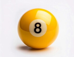 number 8 eight ball, the black ball, used in pool billiard games. Also associated with luck, chance or bad luck. isolated on white background