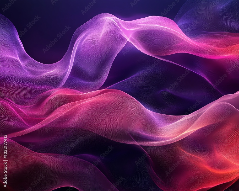 Leinwandbilder a striking abstract background of flowing waves in shades of dark fuchsia and violet, emphasizing th