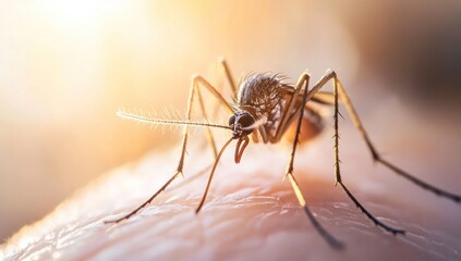 Mosquito on skin macro