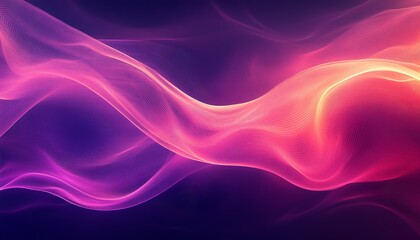 Naklejka premium A stunning abstract background featuring flowing waves in dark fuchsia and violet, showcasing dynamic curved lines and vibrant textures in digital art