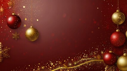 christmas background with balls and snowflakes