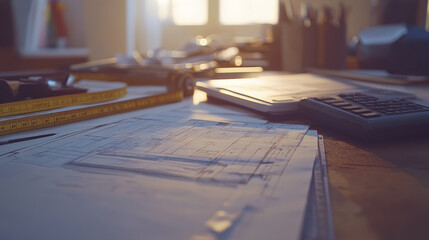 A detailed view of building codes and regulations laid out on a desk, along with a measuring tape, emphasizing compliance in construction projects