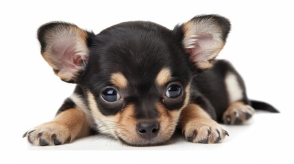 Cute Chihuahua Puppy Isolated on a White Background for Pet Marketing and Advertising