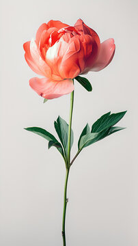 Botan [peon] flower colorful artwork Illustration on white background.