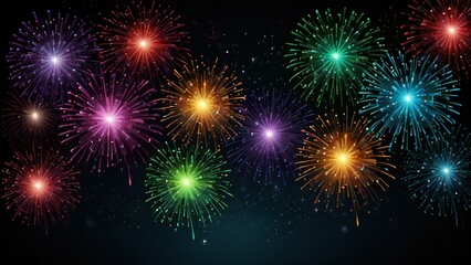 fireworks on the night sky
