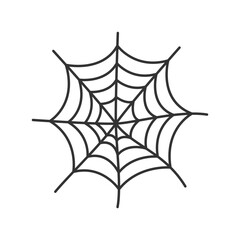 Spider webs line art icon vector illustration, spider webs icon vector in handdrawn style