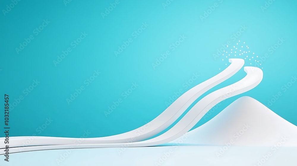 Aufkleber this abstract image features smooth white lines flowing across a bright blue background, creating a 