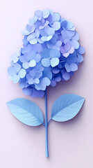 hydrangea flowers logo 3d vector papercut