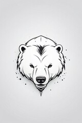 Minimalist Polar Bear Logo on a White Background, Symbolizing Purity and Design Sophistication