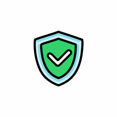 Green sheild icon vector illustration