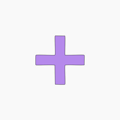 Purple plus icon vector illustration