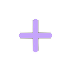 Purple plus icon vector illustration