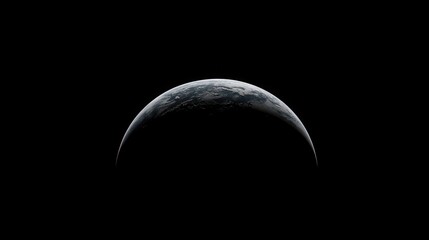 A crescent-shaped view of Earth from space, with dark background.