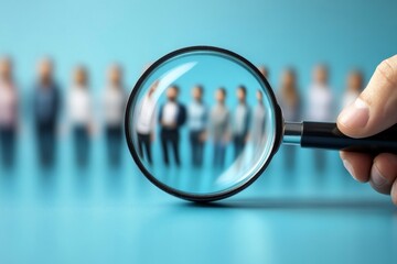 Search new job, finding candidate or discover talent, hiring and recruitment, SEO search engine optimization, find career opportunity concept, business people HR push magnifying glass on search, Gener