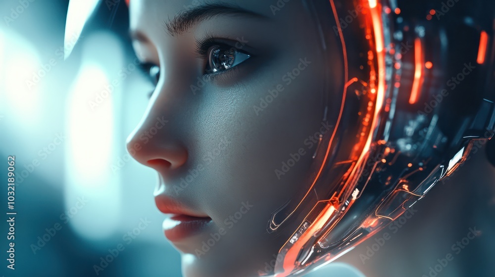 Poster face of futuristic and innovative imagery ai and automation use of artificial intelligence and autom