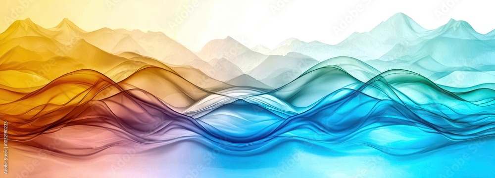 Aufkleber abstract wave pattern in vibrant colors blending gracefully, suitable for background or design proje