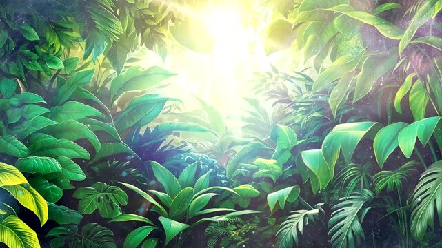 leaf green forest looping 3d