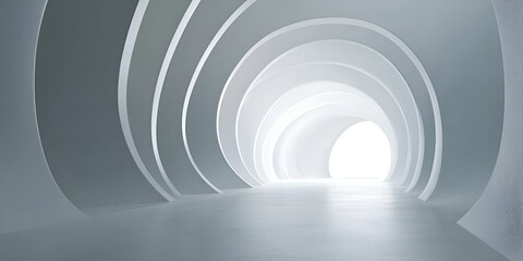 Obraz premium Minimalist White Architectural Design with Elegant Curves