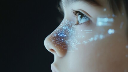 Fototapeta premium Teenager Utilizing Wearable Technology for Health Monitoring in Education Setting - Future Tech Trend