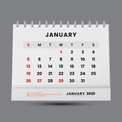 Desktop and wall calendars with spiral pages on a white background. Realistic mockup of a white paper calendar, office planner or notebook standing on a table or hanging on a wall