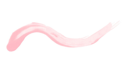 Isolated pink brush stroke on transparent background.