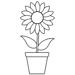 sunflower in a pot vector