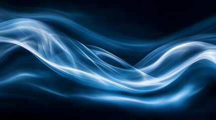 Ethereal Blue and White Smoke Flows Gracefully in Midair