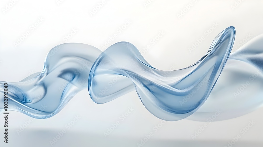 Poster streamlined fluid motion:transparent waves in minimalist design