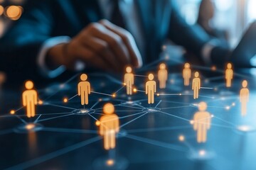 Outsourcing hiring outside worker to perform service, pass or transfer work to other team, remote work or telework concept, businessman boss pass or relay baton to outsource team to work, Generative A