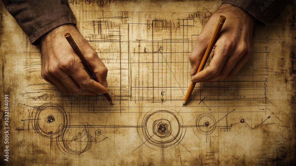 Poster hands sketching a progress chart with multiple goal points, symbolizing incremental steps toward pro